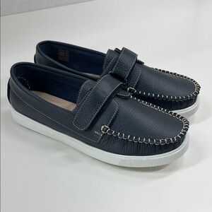 New Elephantito Loafers Adjustable Strap in Blue Leather Size 4